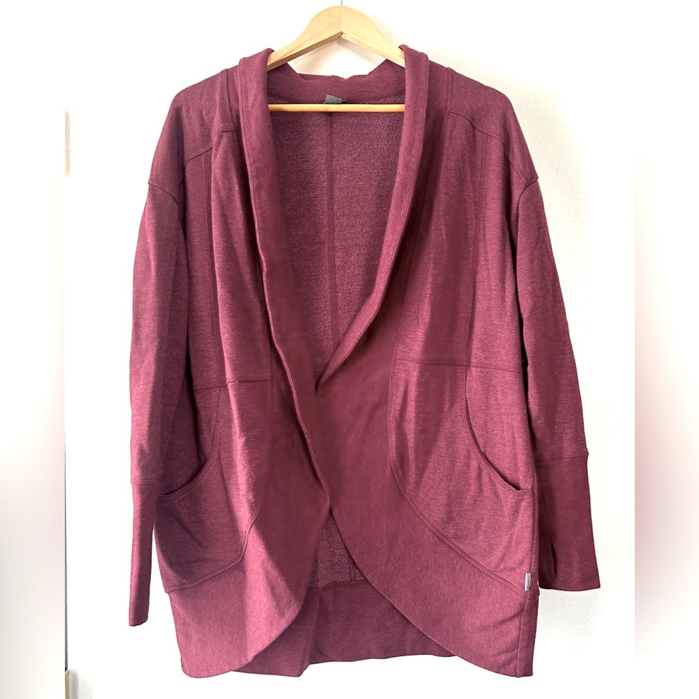 Eddie Bauer Maroon Sweatshirt Wrap Cardigan